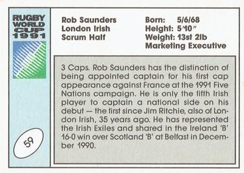 1991 Regina Rugby World Cup #59 Rob Saunders Back